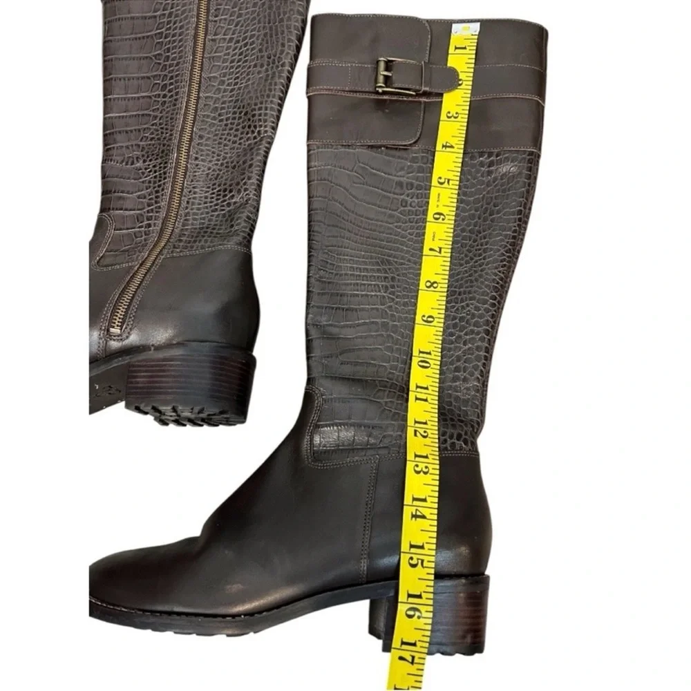 Cole Haan Nike Air crocodile embossed tall riding boots